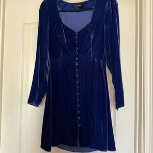 INTERMIX Blue Velvet Mini Dress Size US 2